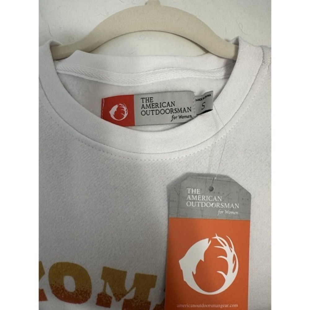 The American Outdoorsman Wyoming Sweatshirt Womens Sz S White‎ Pullover NWT - Picture 4 of 6